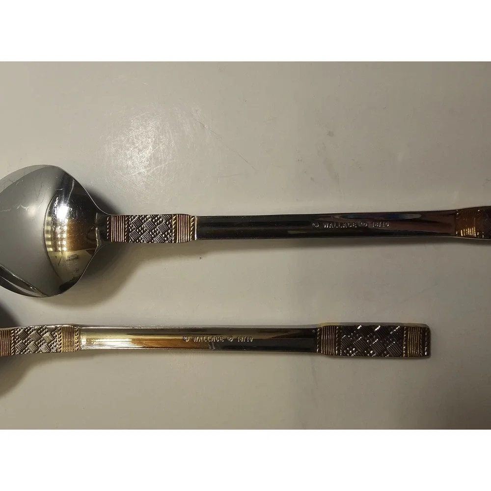 Wallace Corsica Gold  Large Soup Spoons Lot Of 2‎